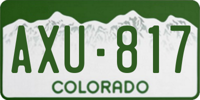 CO license plate AXU817