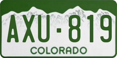 CO license plate AXU819