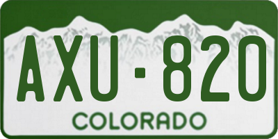 CO license plate AXU820