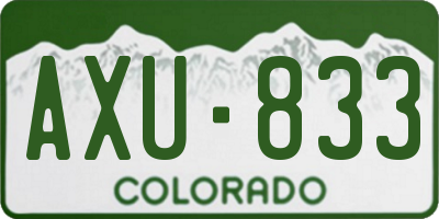 CO license plate AXU833