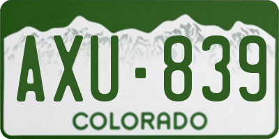 CO license plate AXU839