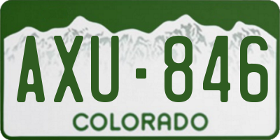 CO license plate AXU846