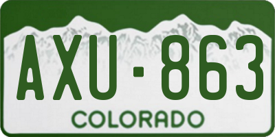 CO license plate AXU863