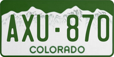 CO license plate AXU870