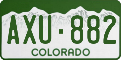 CO license plate AXU882