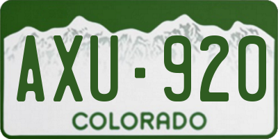 CO license plate AXU920