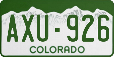 CO license plate AXU926