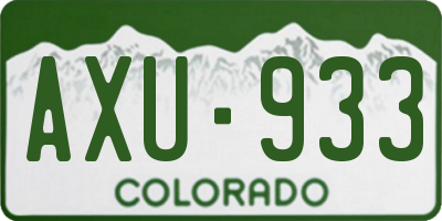 CO license plate AXU933
