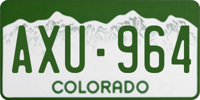 CO license plate AXU964