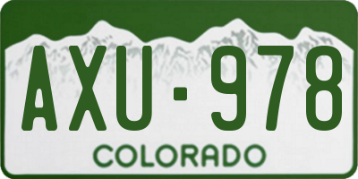 CO license plate AXU978