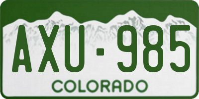 CO license plate AXU985