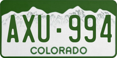 CO license plate AXU994