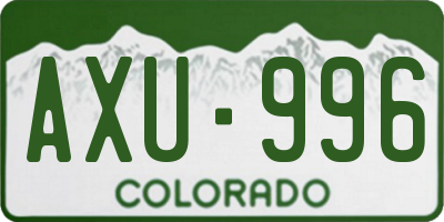 CO license plate AXU996