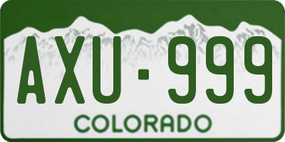 CO license plate AXU999