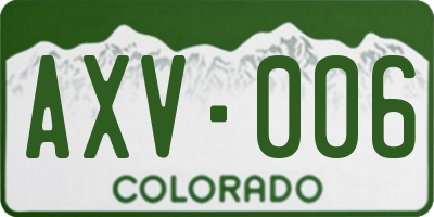 CO license plate AXV006