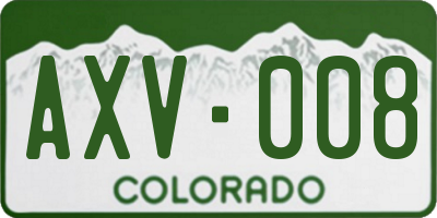 CO license plate AXV008