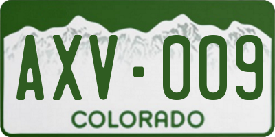 CO license plate AXV009