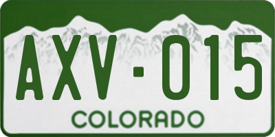 CO license plate AXV015
