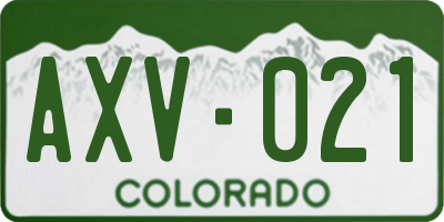 CO license plate AXV021