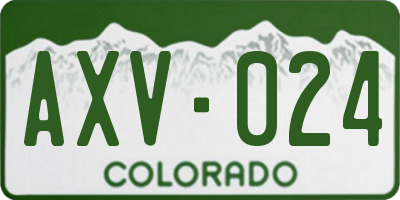 CO license plate AXV024