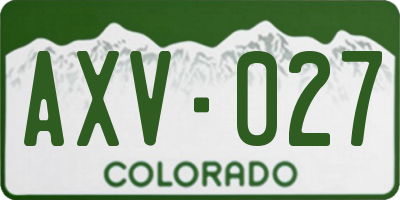 CO license plate AXV027