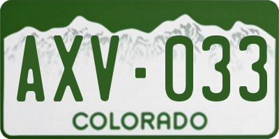 CO license plate AXV033