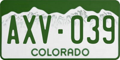 CO license plate AXV039