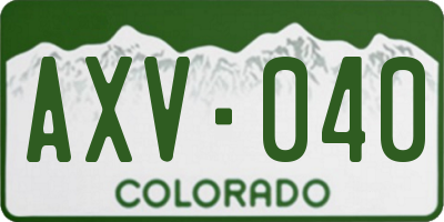 CO license plate AXV040