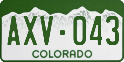 CO license plate AXV043