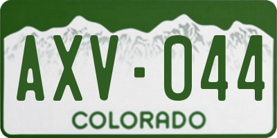 CO license plate AXV044