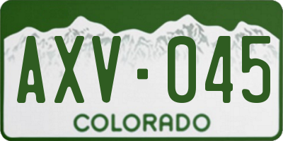 CO license plate AXV045