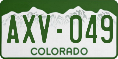 CO license plate AXV049