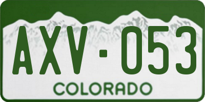 CO license plate AXV053