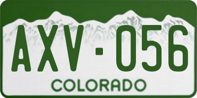 CO license plate AXV056