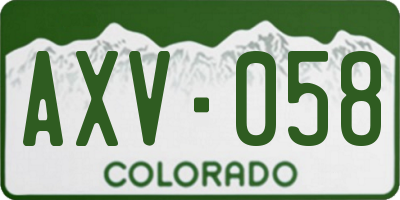 CO license plate AXV058