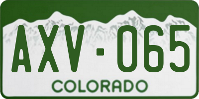 CO license plate AXV065