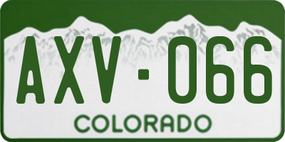 CO license plate AXV066