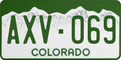 CO license plate AXV069