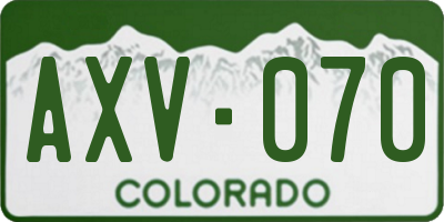 CO license plate AXV070