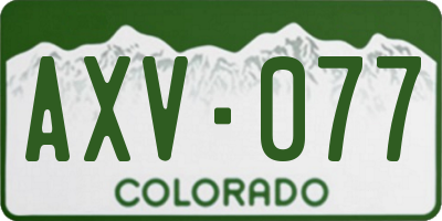 CO license plate AXV077