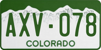 CO license plate AXV078
