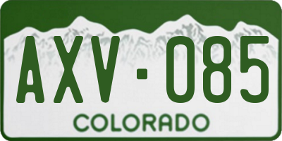 CO license plate AXV085