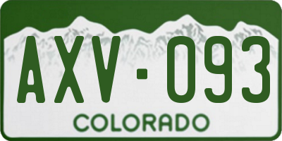 CO license plate AXV093