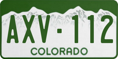CO license plate AXV112