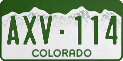 CO license plate AXV114