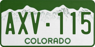CO license plate AXV115