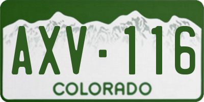 CO license plate AXV116