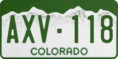 CO license plate AXV118