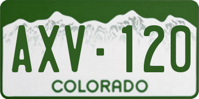 CO license plate AXV120