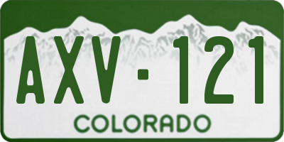 CO license plate AXV121